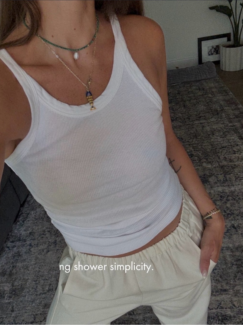 perfectwhitetee Annie recycled cotton rib tank